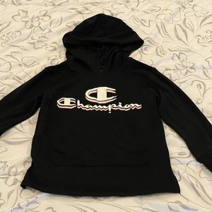 Champion S Black/Pink/White Hooded Long Sleeve Shirt‎ with Front Pouch